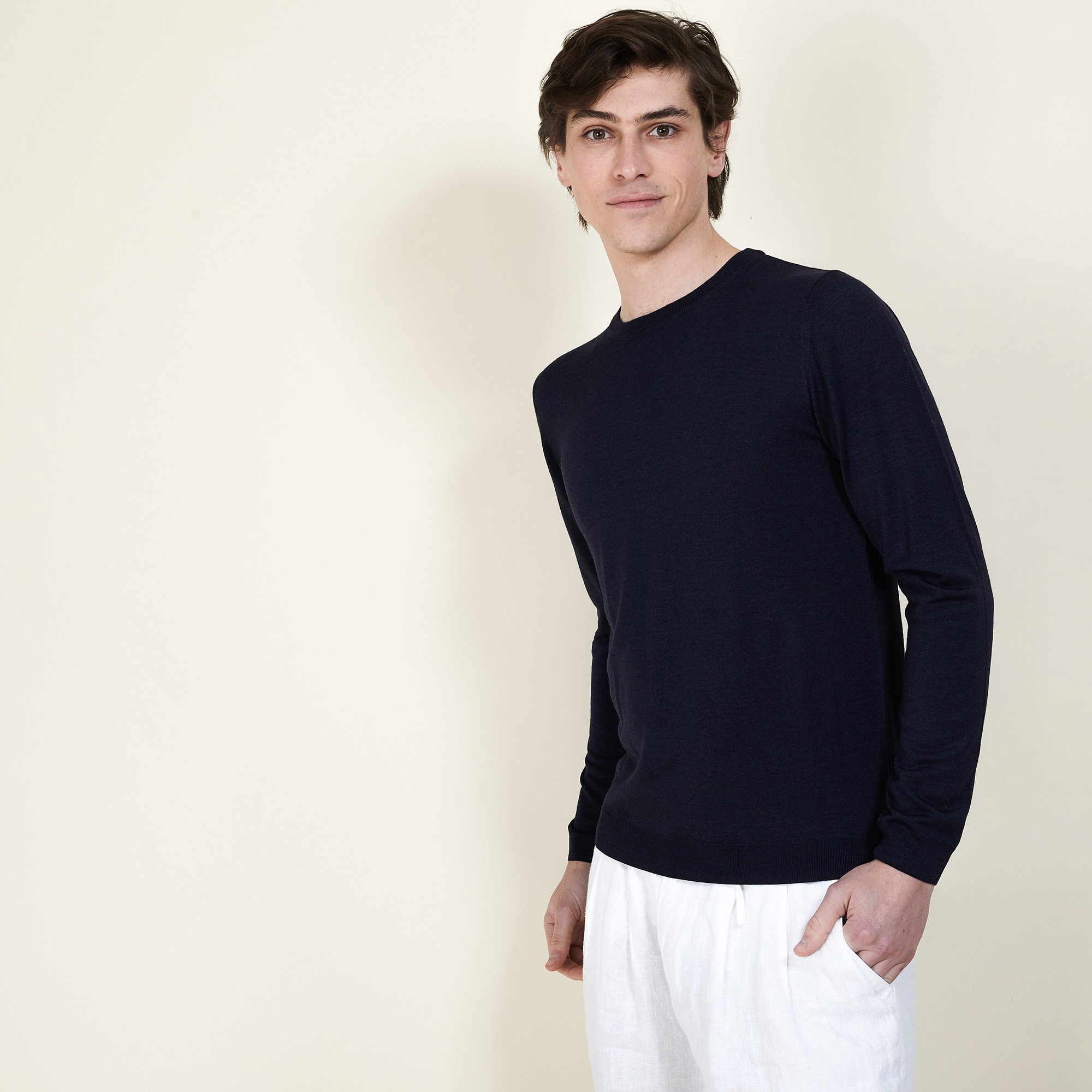 BARSAM PULL COL ROND LAINE ET SOIE