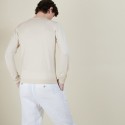 Pull col rond en laine et soie - Barsam 6801 beige - 12 Beige clair