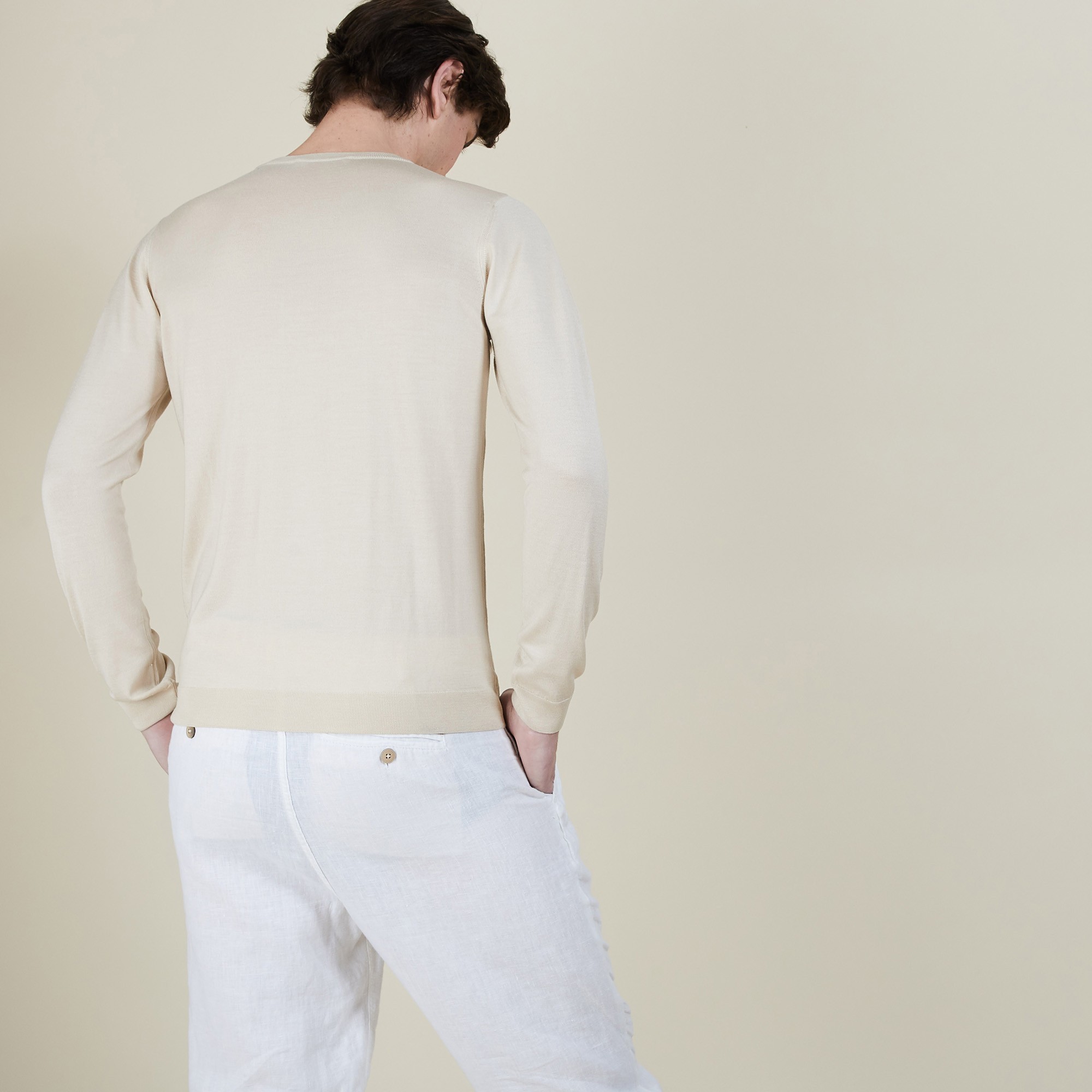 BARSAM PULL COL ROND LAINE ET SOIE
