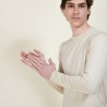 Pull col rond en laine et soie - Barsam 6801 beige - 12 Beige clair