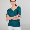 T-shirt en lin manches coudes - Bonbon 6850 meleze - 21 Vert foncé