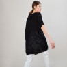 Longue tunique en lin flammé - Carl 6810 noir - 01 Noir