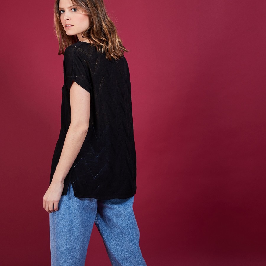 Long T-shirt en lin flammé - Colinna
