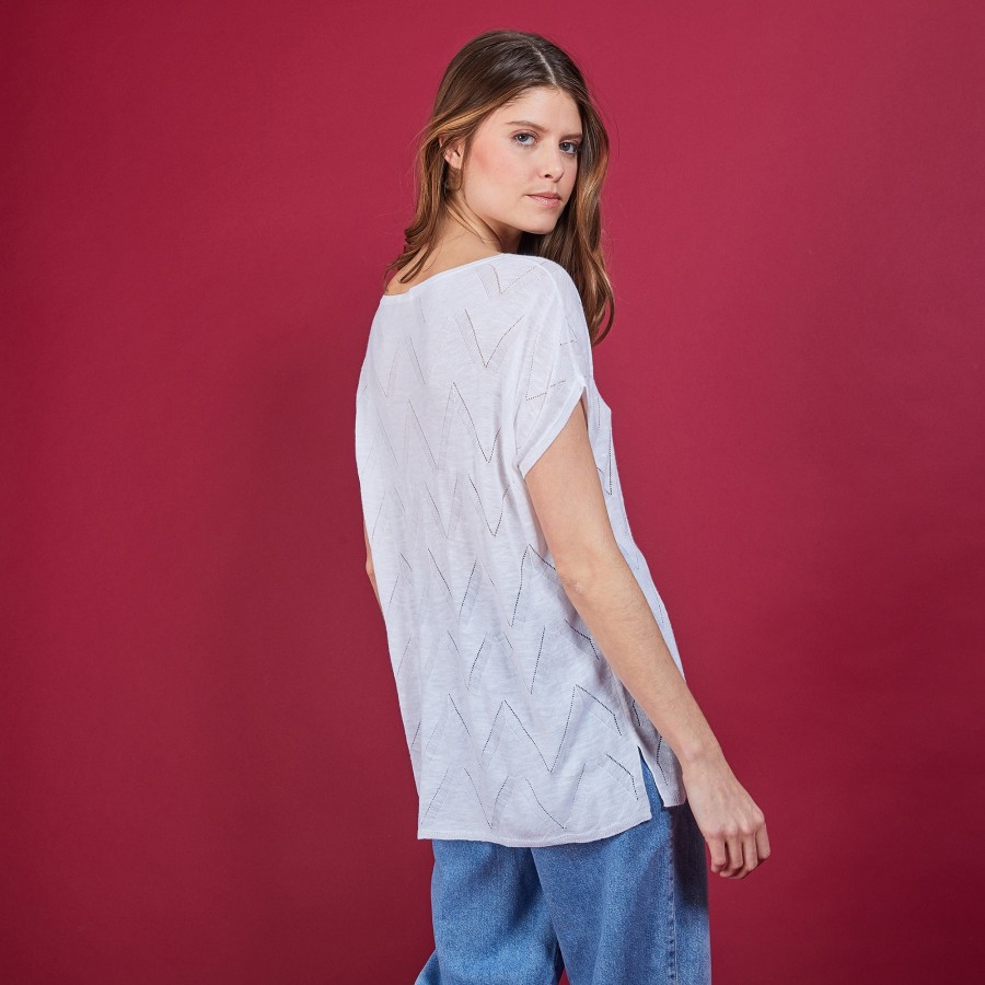 Long T-shirt en lin flammé - Colinna