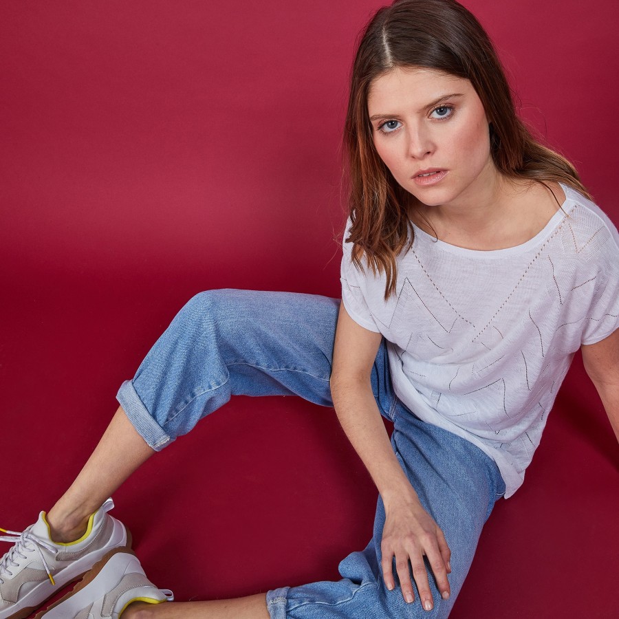 Long flamed linen T-shirt - Colinna