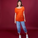 Long T-shirt en lin flammé - Coline 6883 flamine - 15 Orange