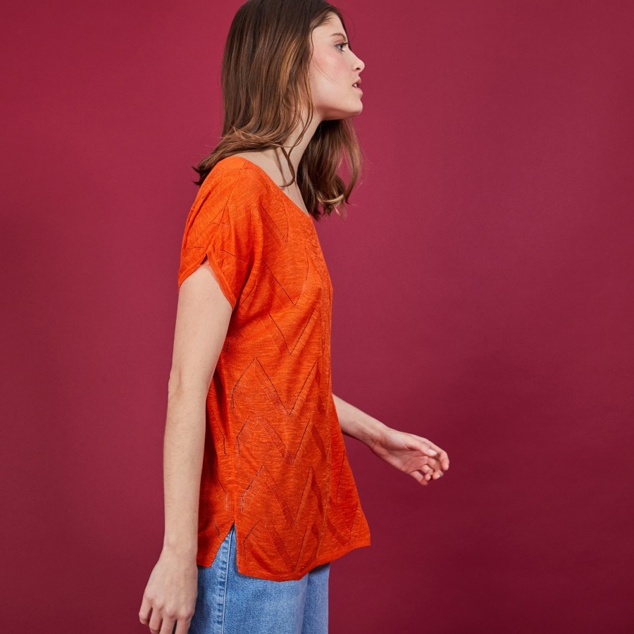Long T-shirt en lin flammé - Colinna