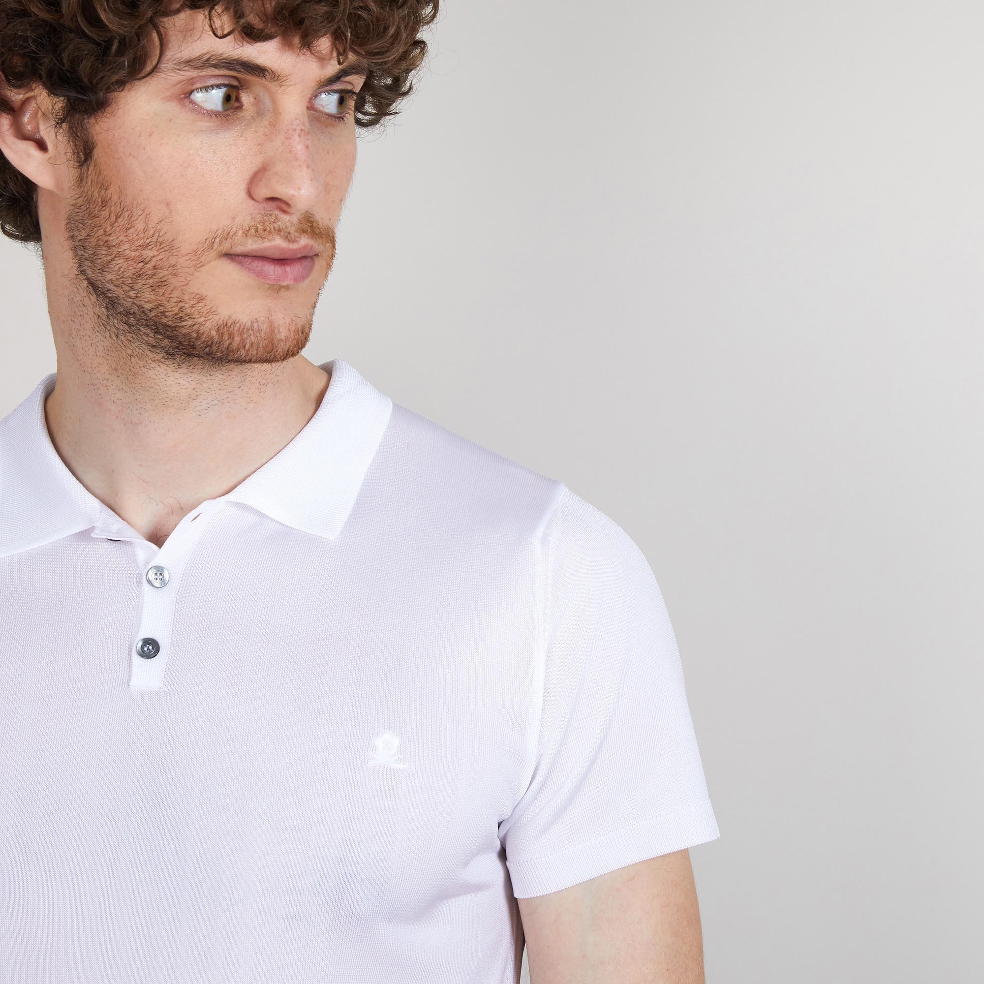 Polo manches courtes en Fil Lumière - Babar 6800 blanc - 02 Blanc