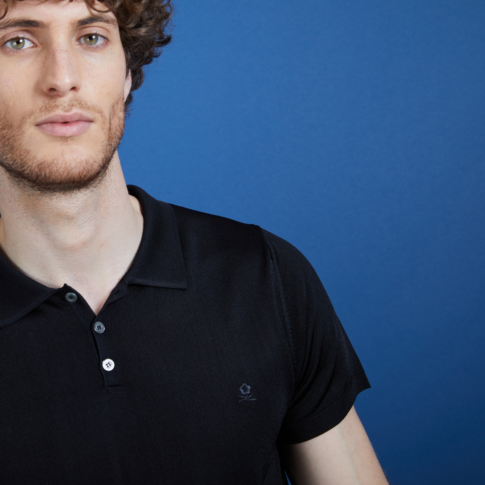 Polo manches courtes en Fil Lumière - Babar 6810 noir - 01 Noir