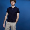 Polo manches courtes en Fil Lumière - Babar 6840 marine - 05 Bleu marine
