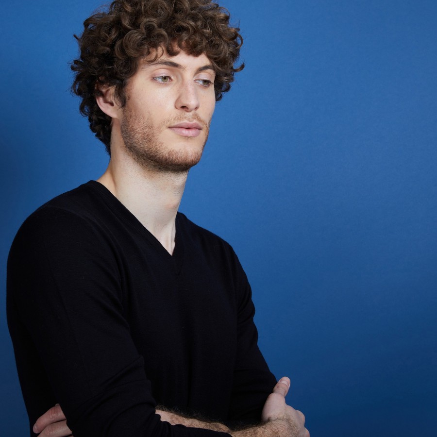 Merino wool V-neck sweater - Elmo