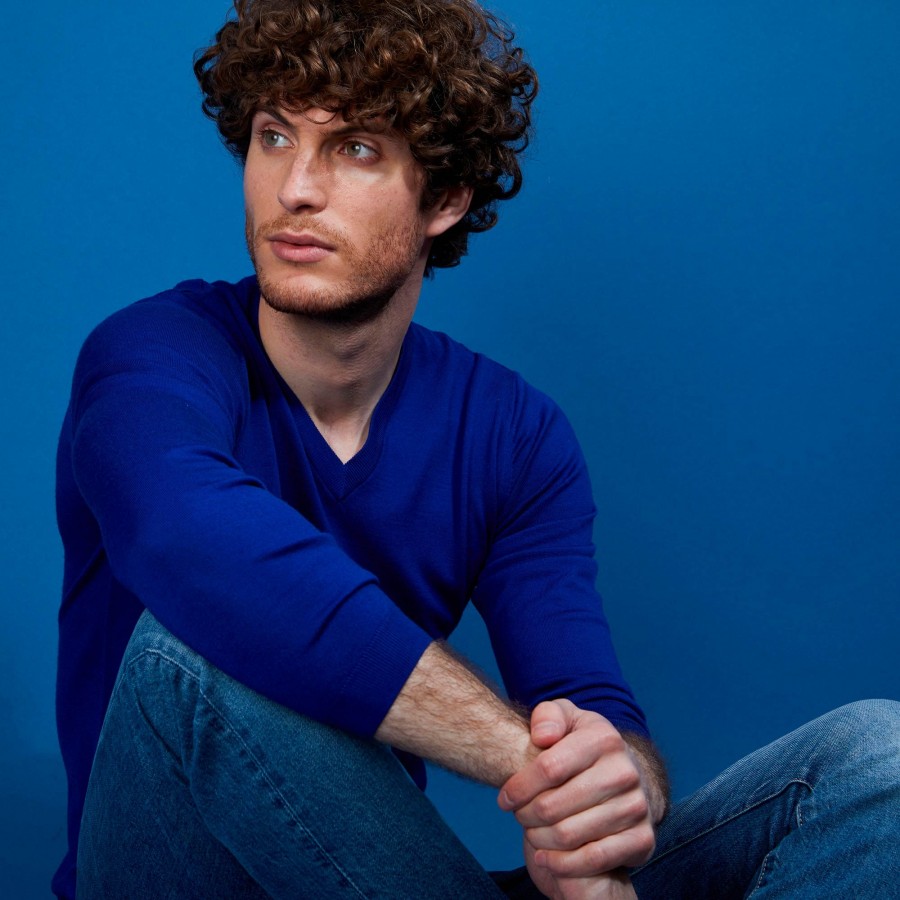 Merino wool V-neck sweater - Elmo