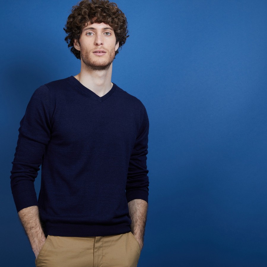 V-neck sweater in cashmere and linen - Banderas