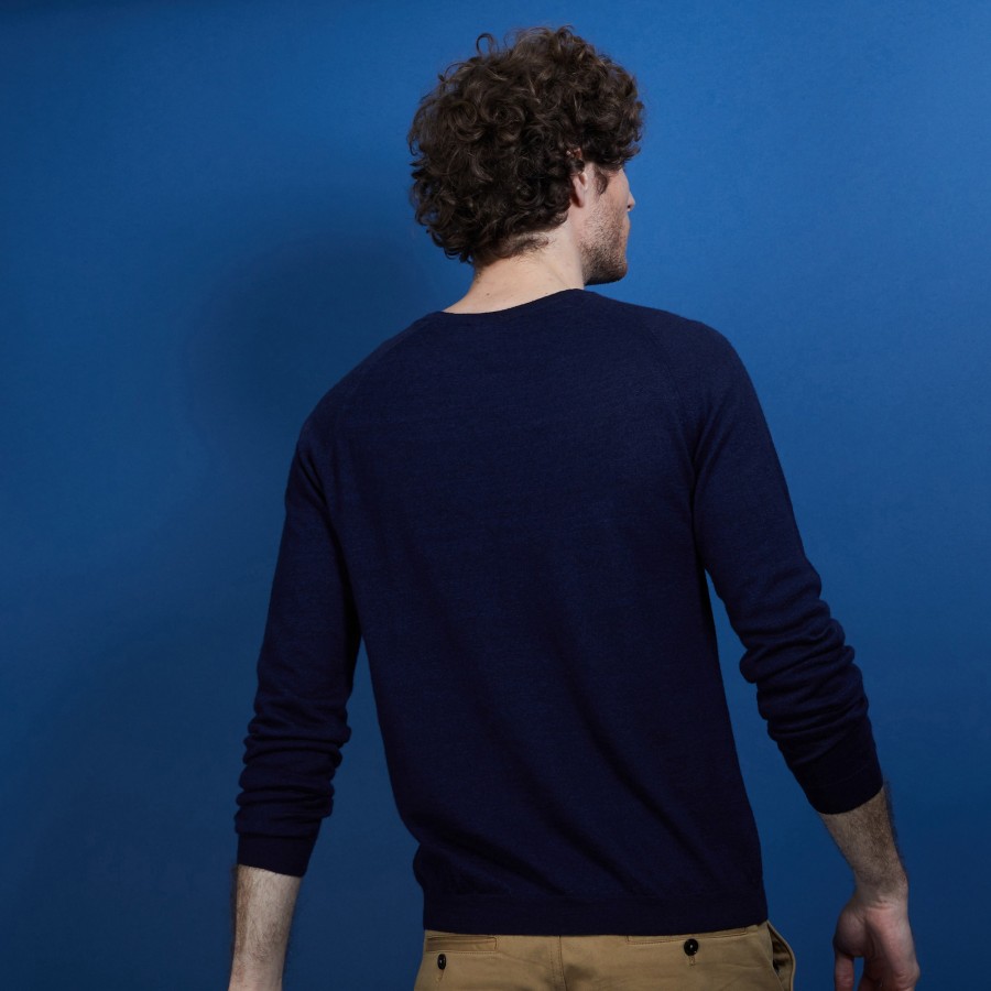 Suéter de gola redonda em cashmere e linho - Bandit