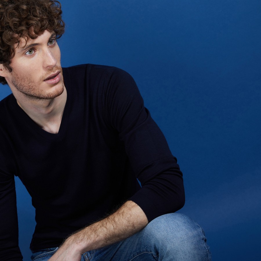 Merino wool V-neck sweater - Elmo