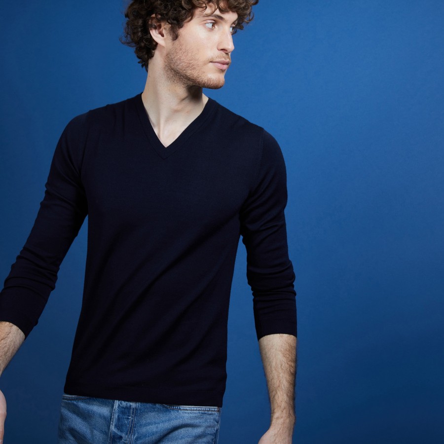 Merino wool V-neck sweater - Elmo