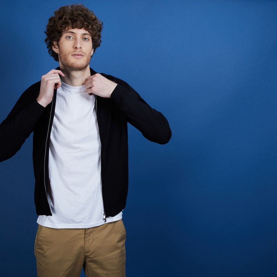 Men's zip-up merino wool cardigan - Estian