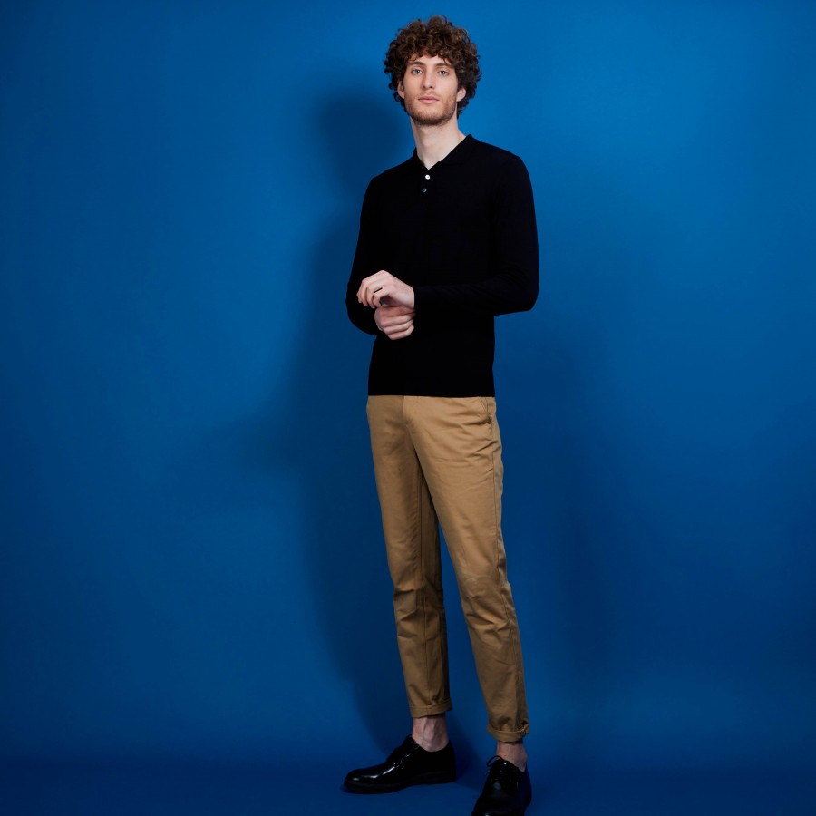 Pull col polo en laine mérinos - Eni