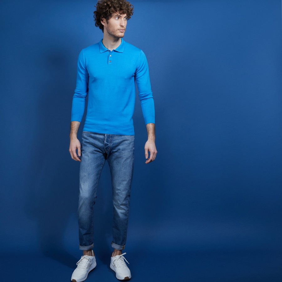 Suéter gola polo de lã merino - Eni