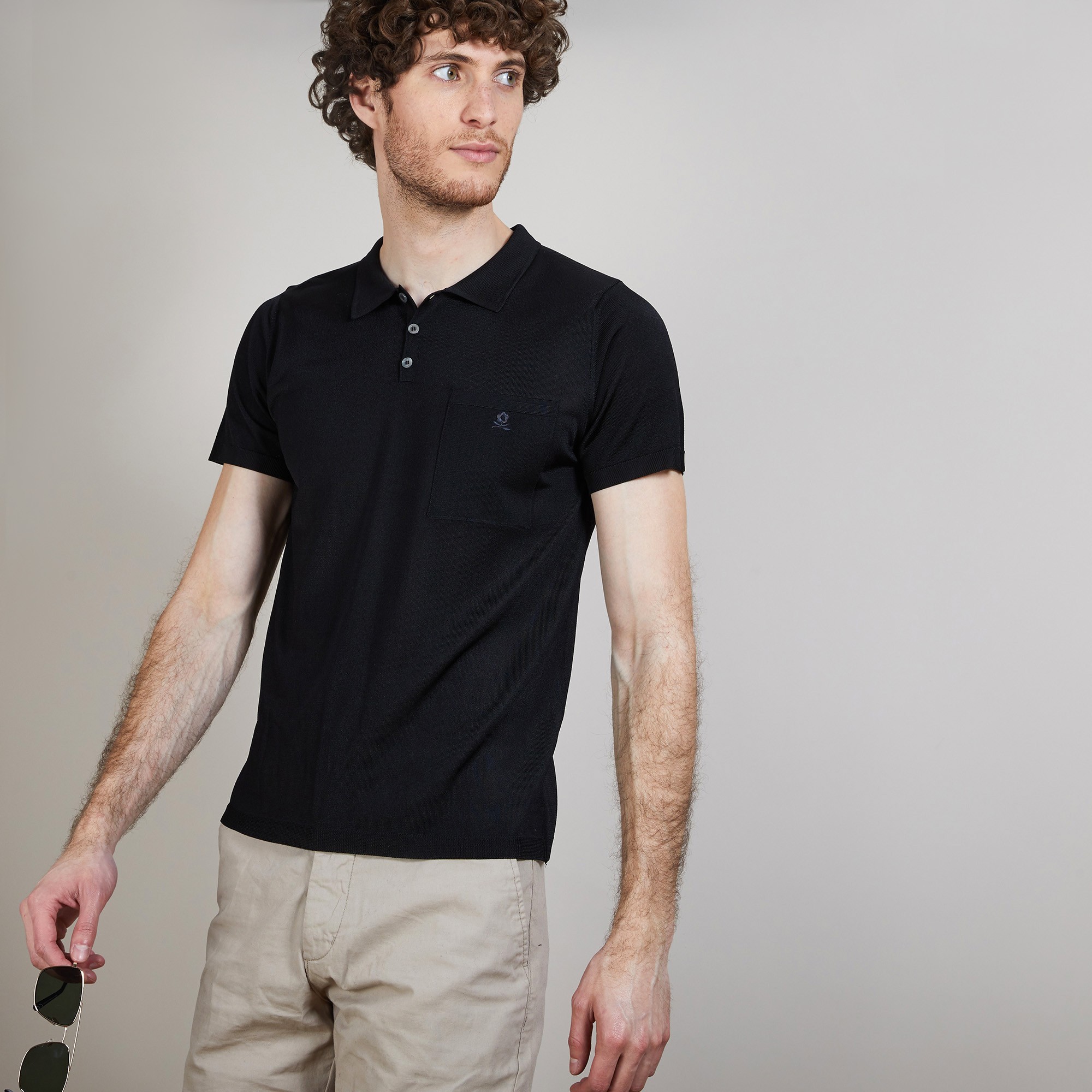 Polo en Fil Lumière poche avant - Blaze 6810 noir - 01 Noir