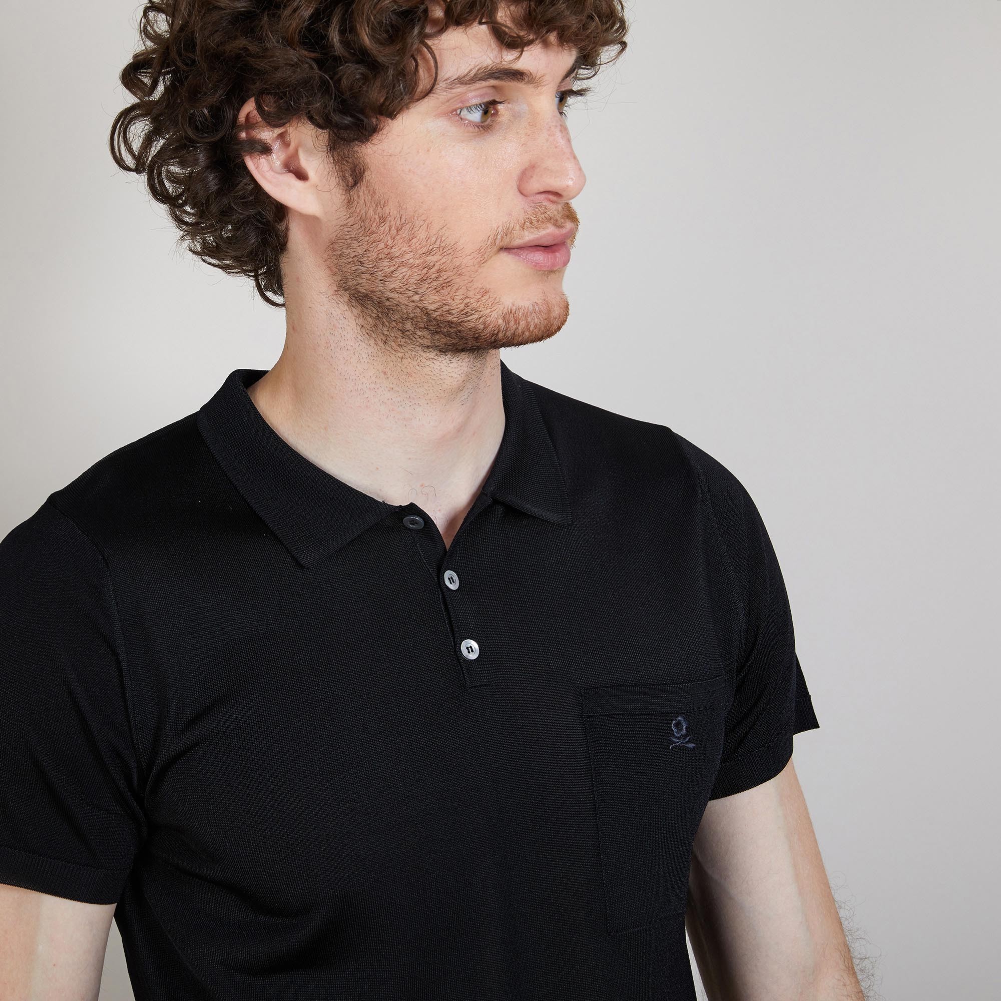 Polo en Fil Lumière poche avant - Blaze 6810 noir - 01 Noir
