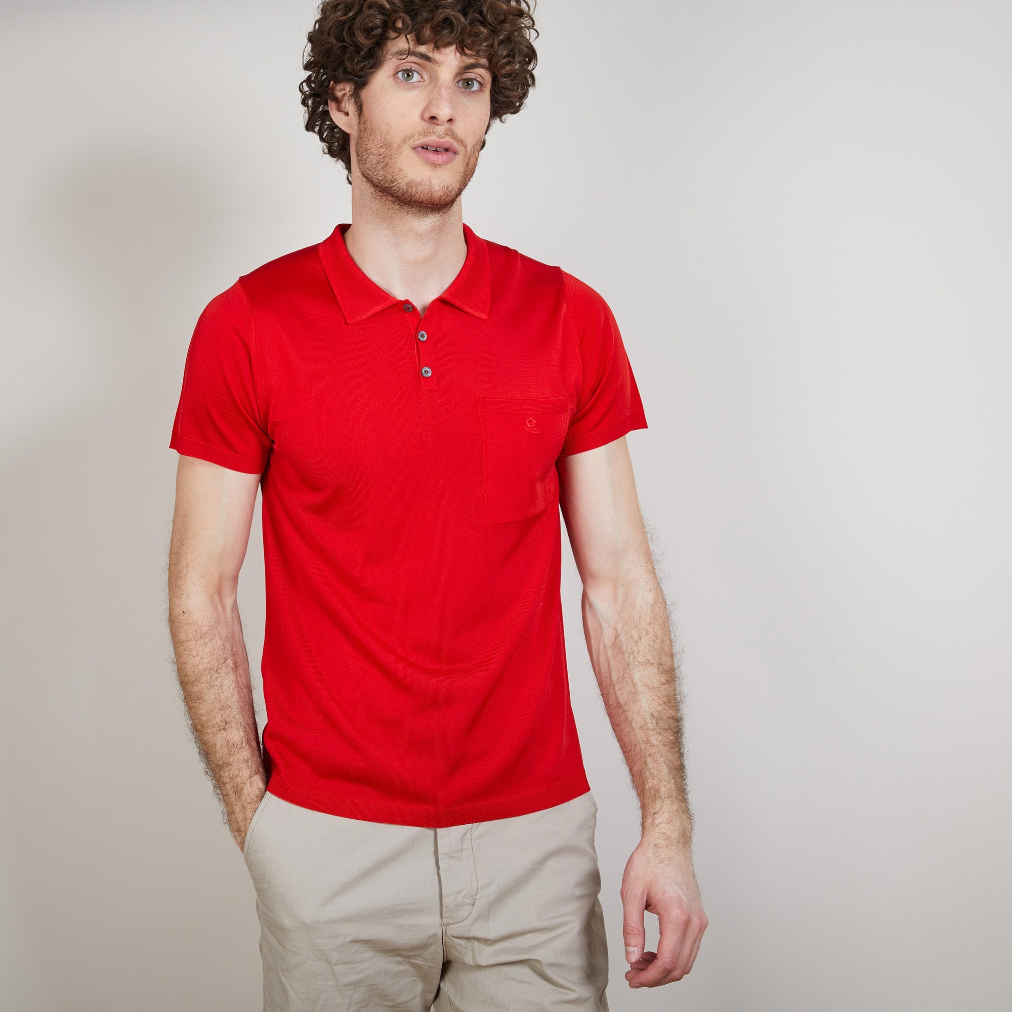Polo en Fil Lumière poche avant - Blaze 6880 pavot - 52 Rouge