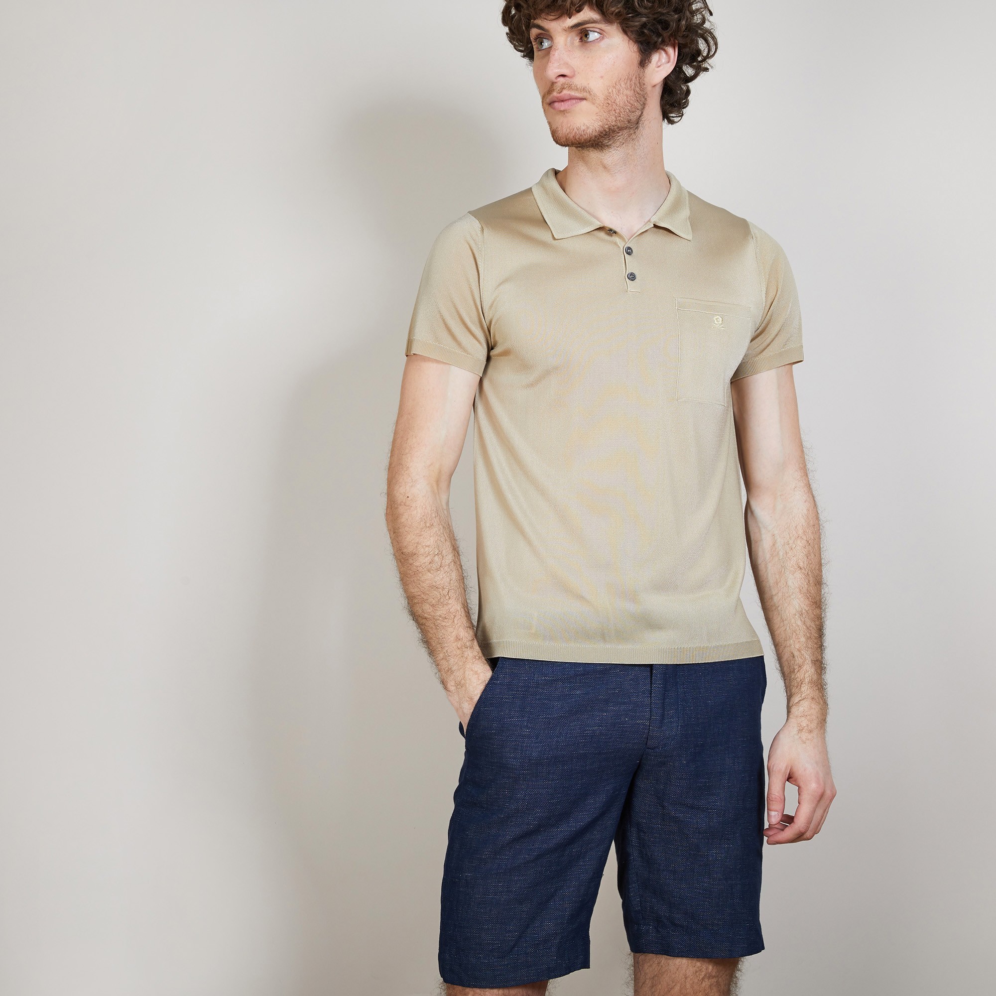 Polo en Fil Lumière poche avant - Blaze 6801 beige - 13 Beige moyen