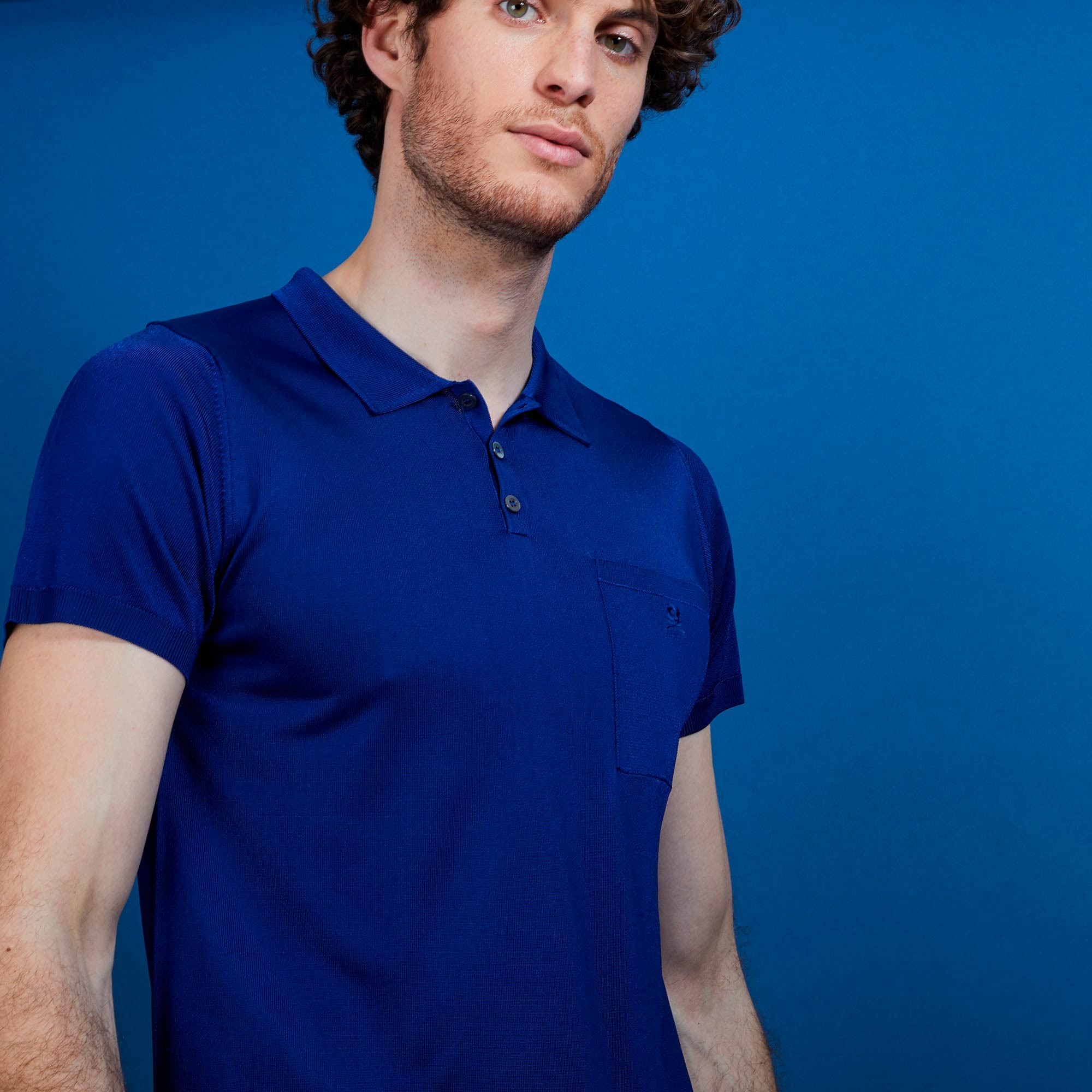 Polo en Fil Lumière poche avant - Blaze 6841 altitude - 48 Bleu roi