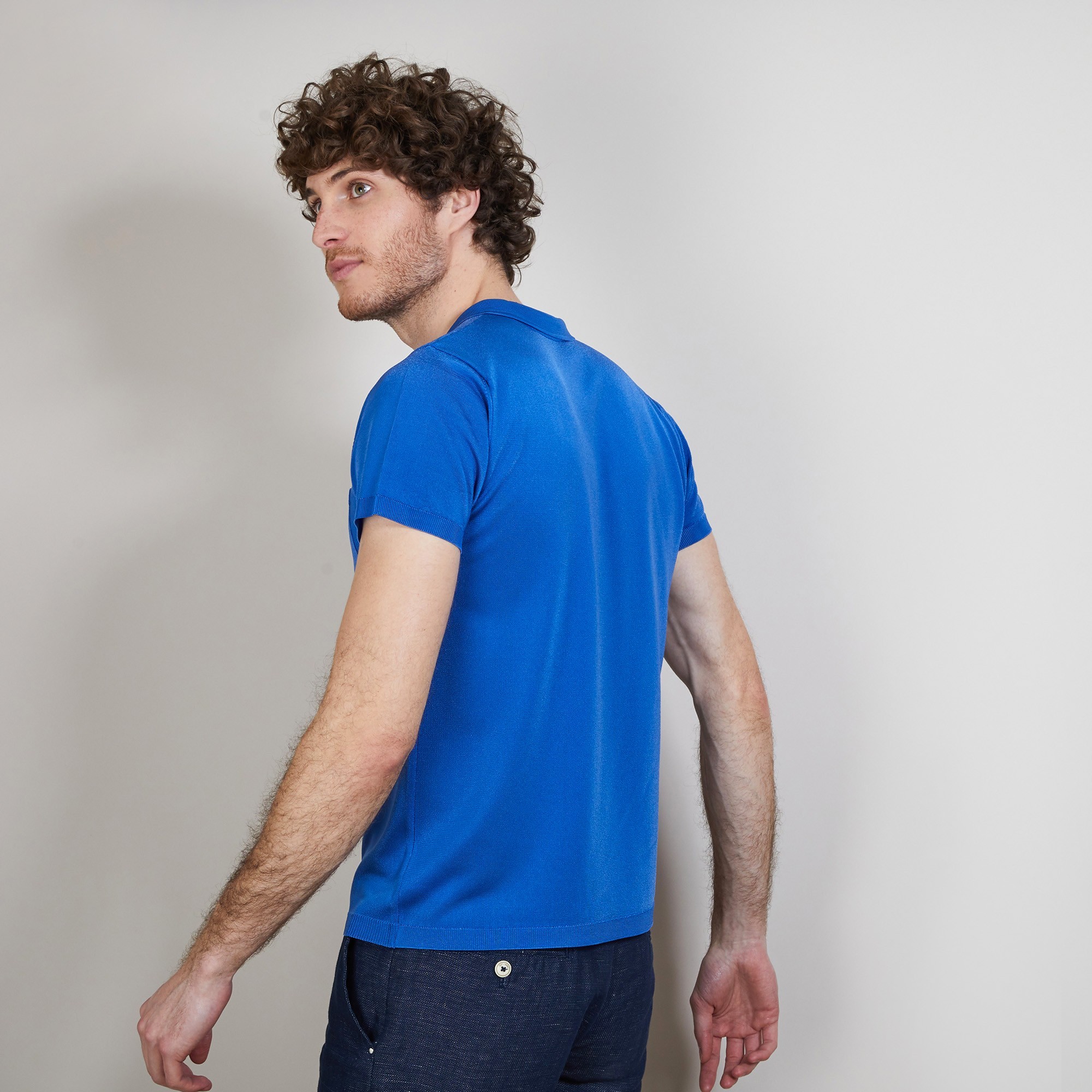 Polo en Fil Lumière poche avant - Blaze 6853 croisiere - 06 Bleu moyen
