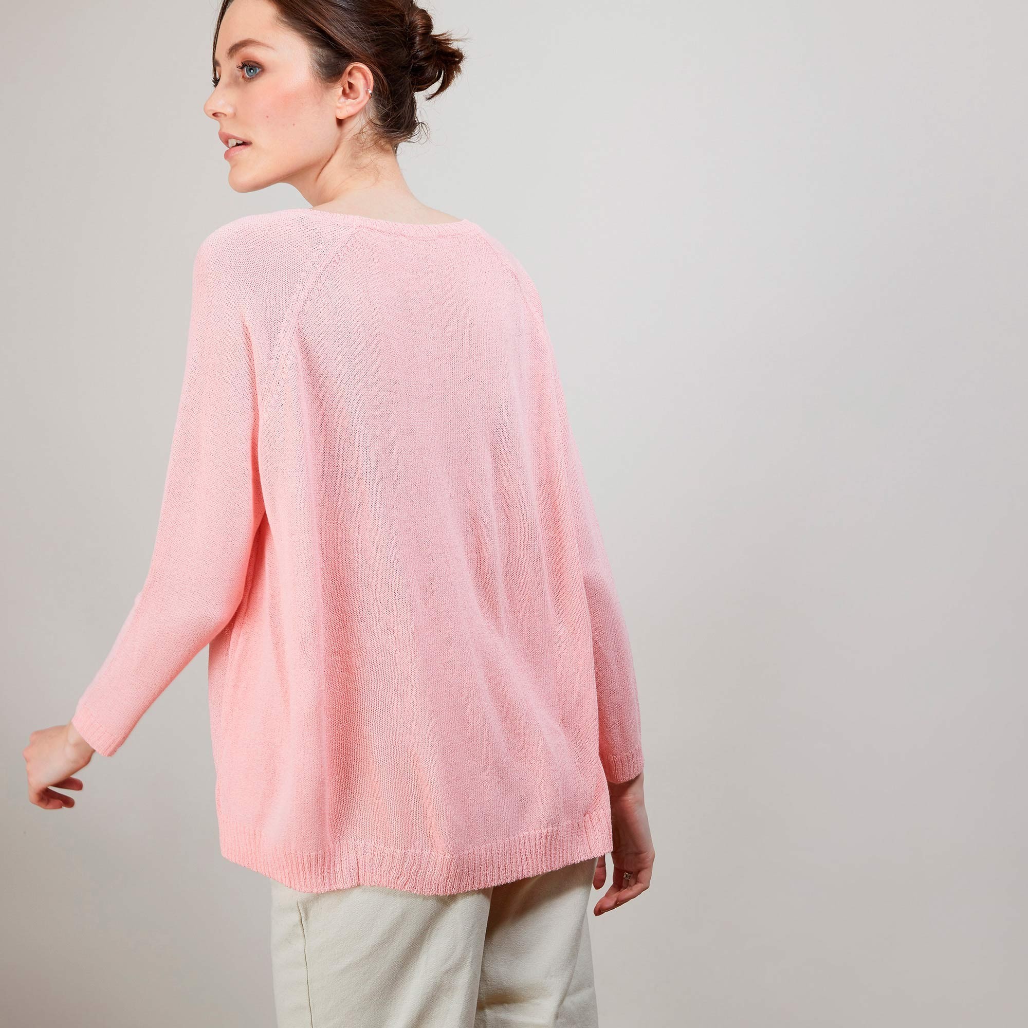 Pull col rond - Babouche  6882 AUBEPINE 25 ROSE MOYEN