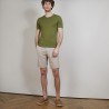 T-shirt col rond en lin flammé - Boséa 6851 maquis - 83 Kaki