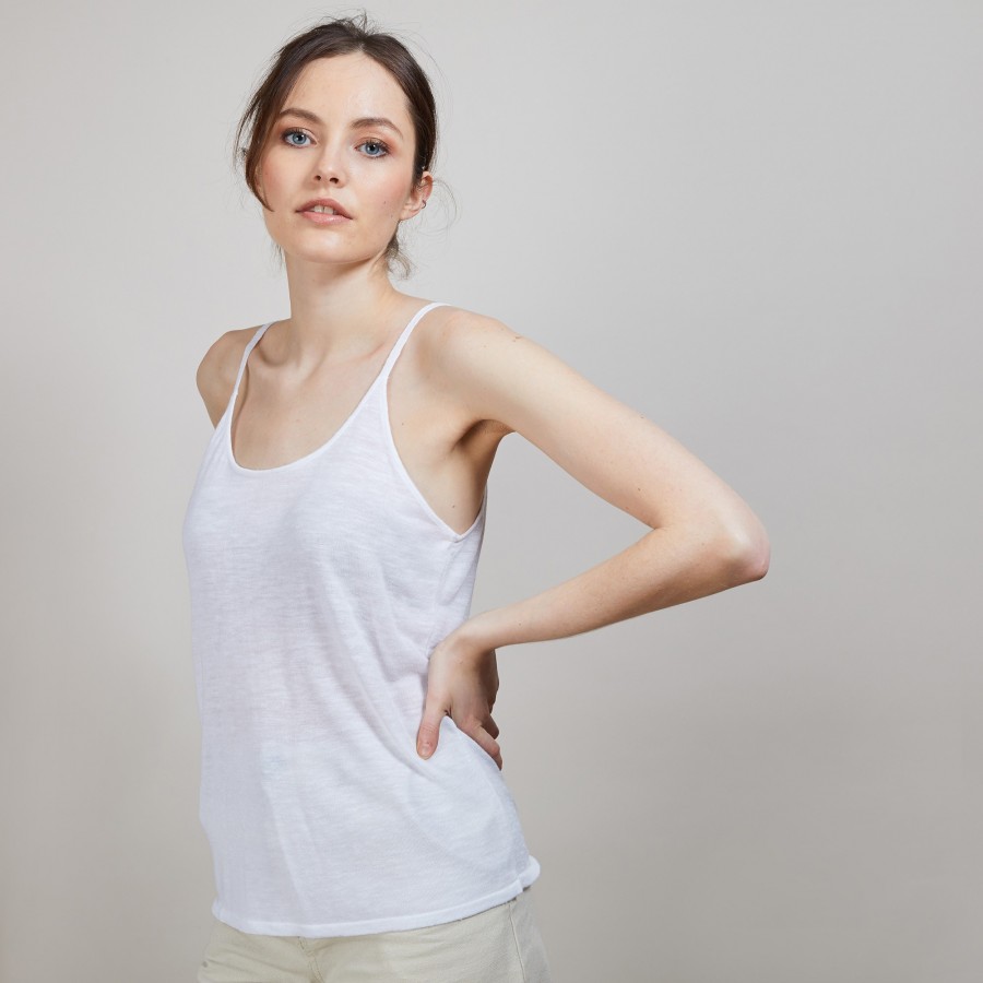 Flamed linen tank top - Bajah