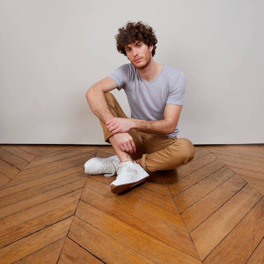 Flamed linen round neck T-shirt - Renaud