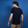 T-shirt col rond en lin flammé - Boséa 6840 marine - 05 Bleu marine