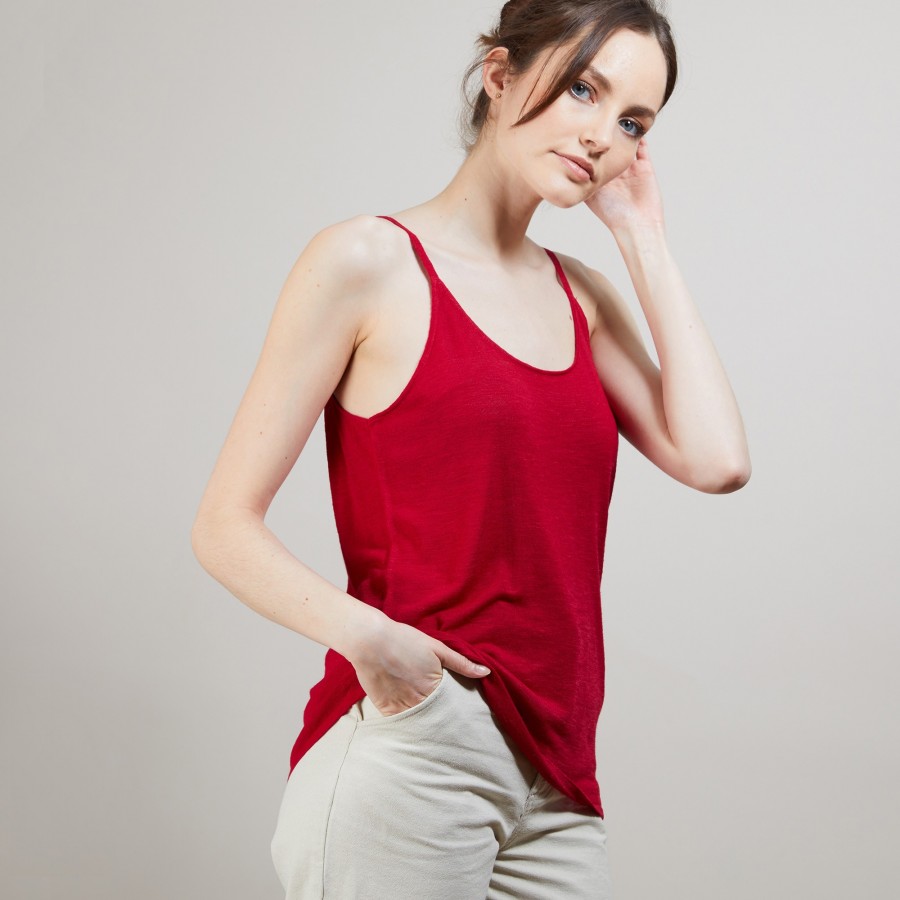 Flamed linen tank top - Bajah