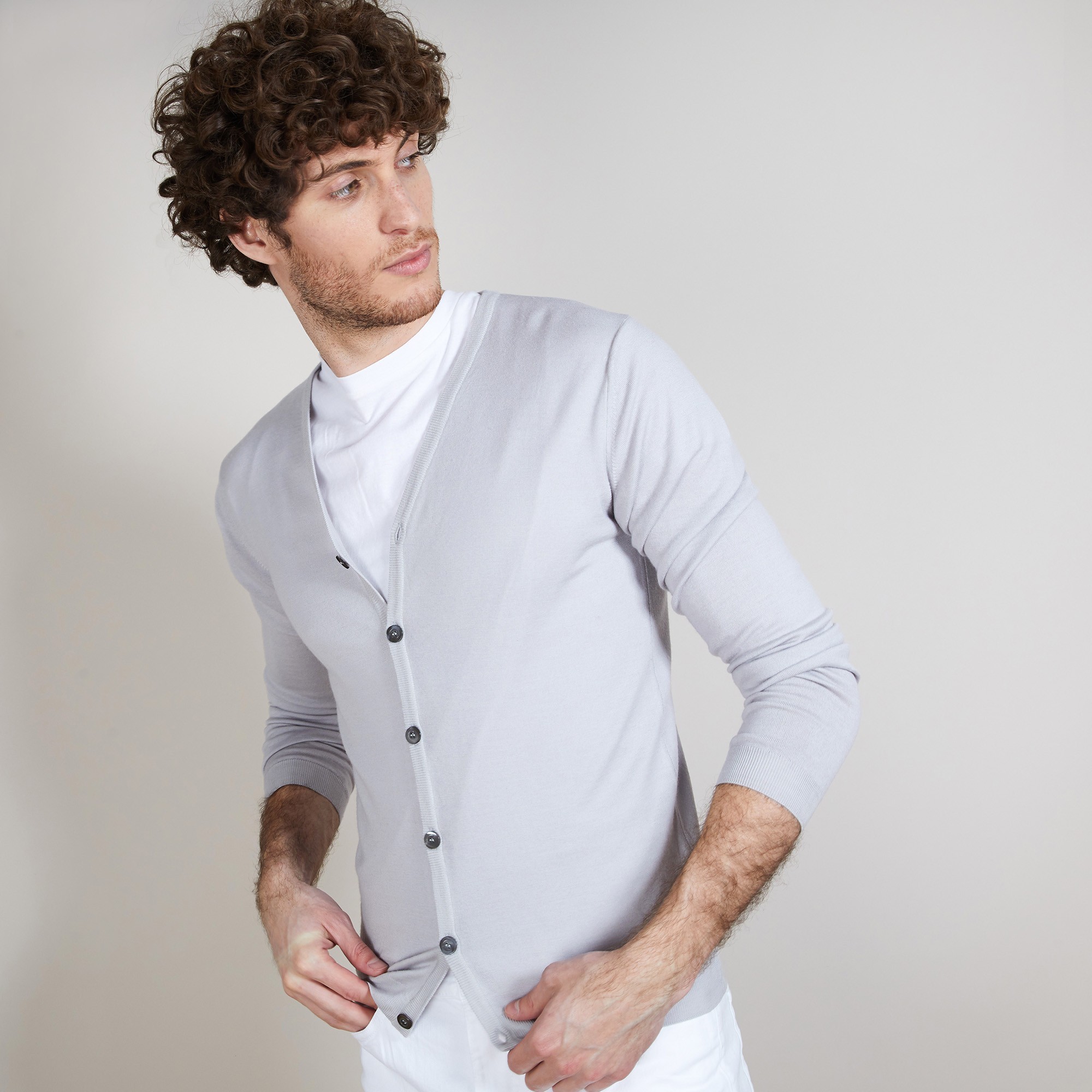 Gilet en 100% laine - Brad 6811 gris clair - 11 Gris clair