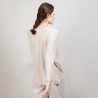 Long gilet en lin - Ballon 6801 BEIGE  12 BEIGE CLAIR