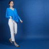 Long gilet en lin - Ballon 6843 AZUR 06 BLEU MOYEN