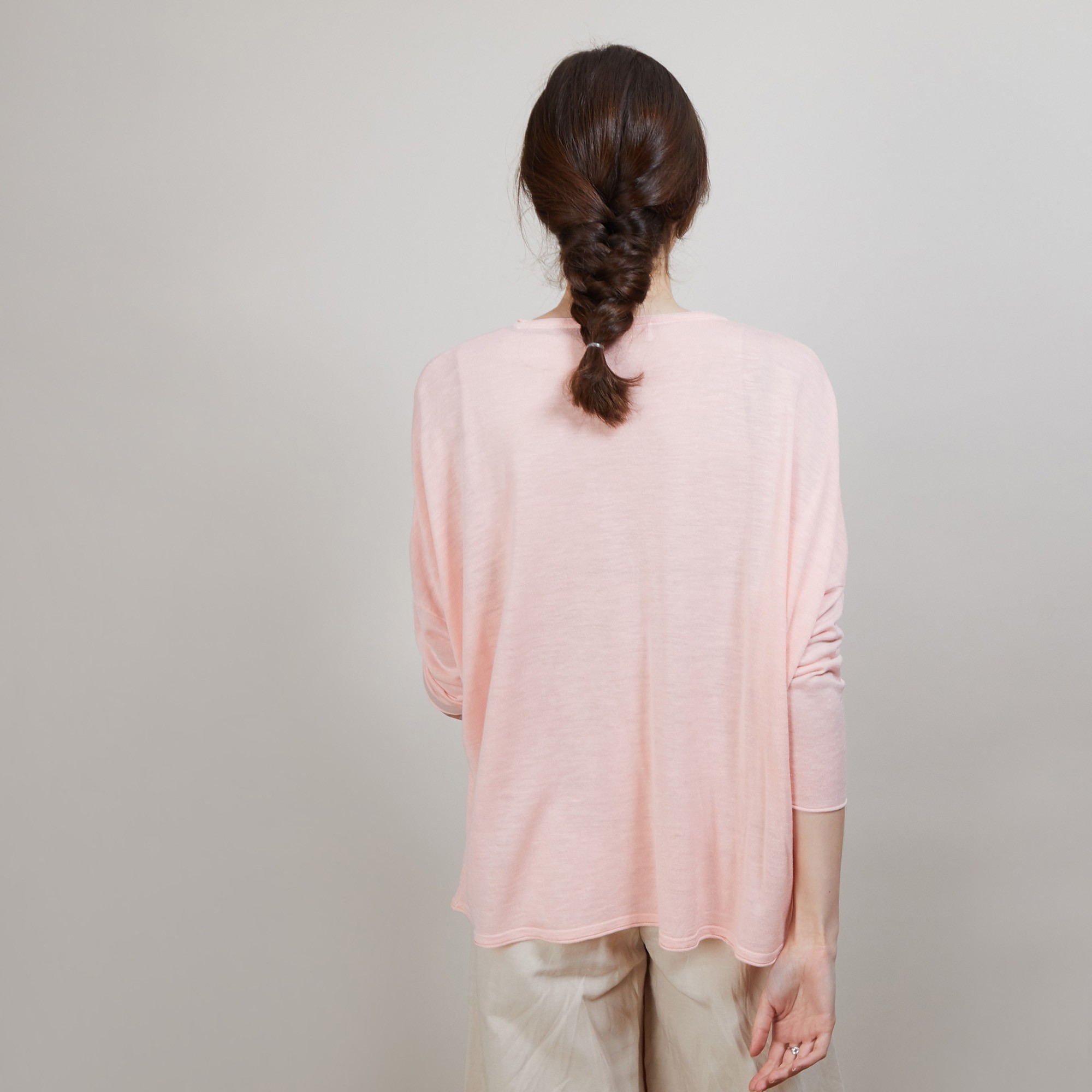 Long gilet en lin - Ballon 6882 AUBEPINE 24 ROSE CLAIR