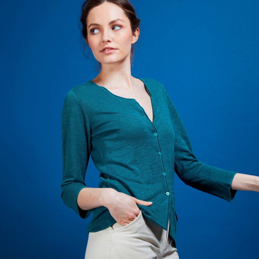 Flamed linen cardigan - Bao