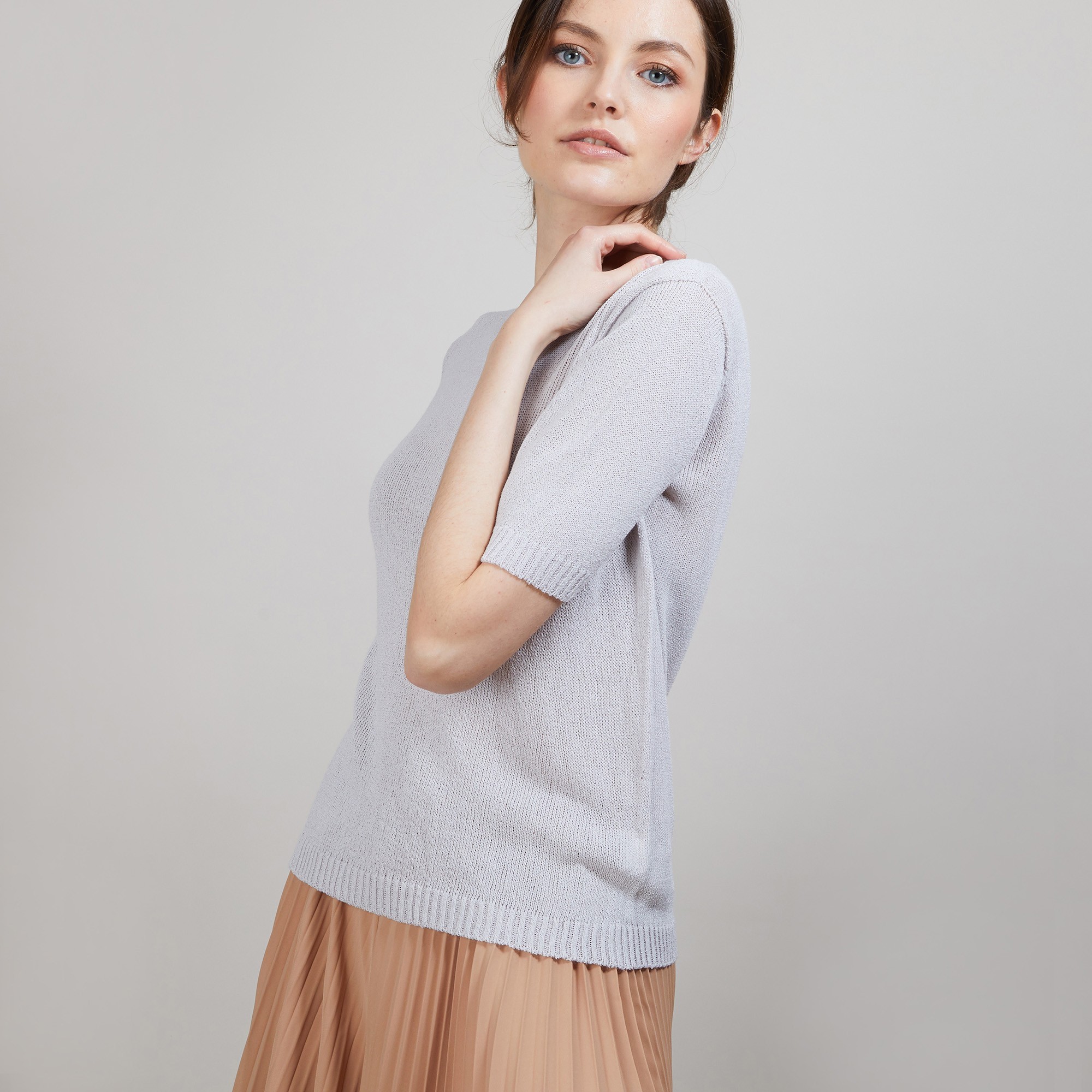 T-shirt manches coudes - Bapteme 6811 GRIS CLAIR- 81 GRIS PALE82 ECRU