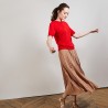 T-shirt manches coudes - Bapteme 6880 PAVOT- 52  ROUGE
