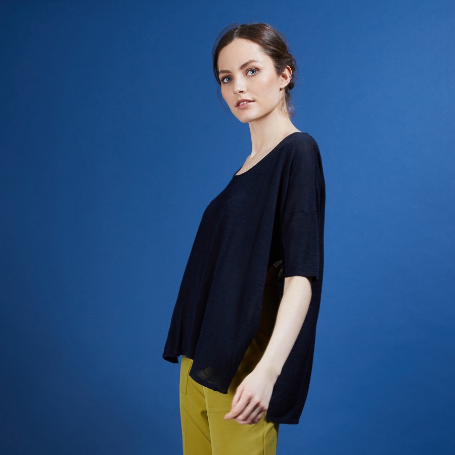 T-shirt oversize en lin flammé - Batalya