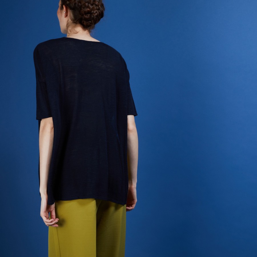 Oversized flamed linen T-shirt - Batalya