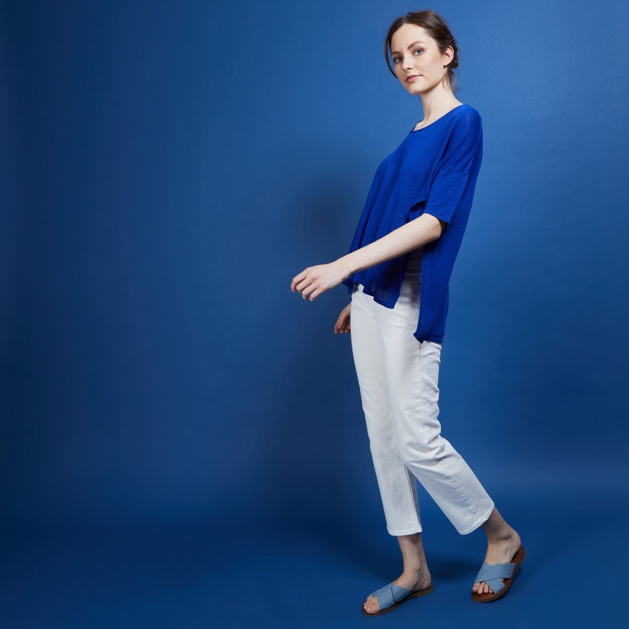 Oversized flamed linen T-shirt - Batalya