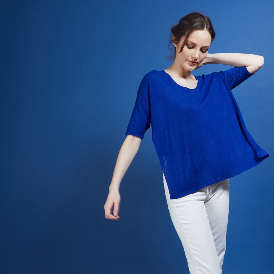 T-shirt oversize en lin flammé - Batalya