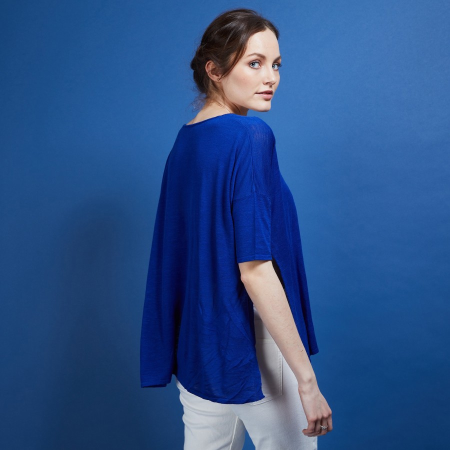 Oversized flamed linen T-shirt - Batalya