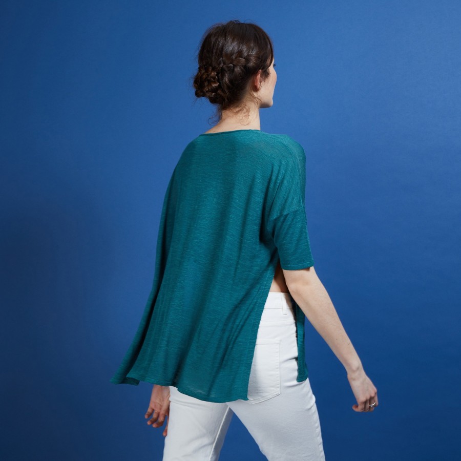 T-shirt oversize en lin flammé - Batalya