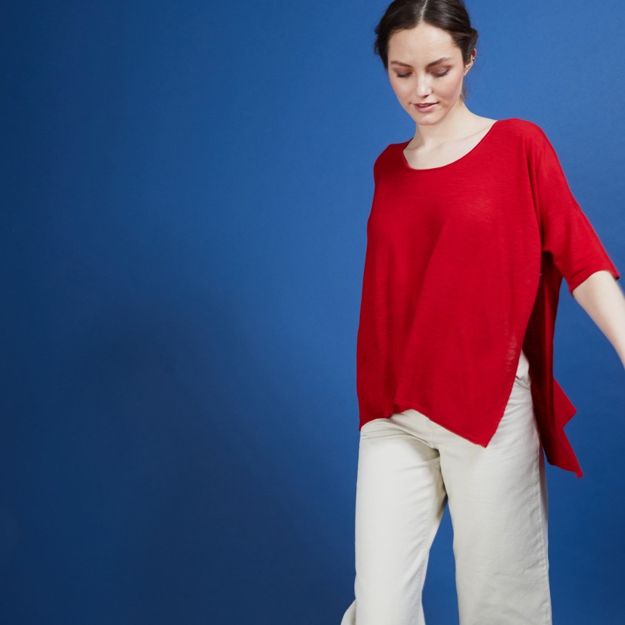 T-shirt oversize en lin flammé - Batalya