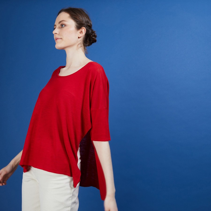 T-shirt oversize en lin flammé - Batalya